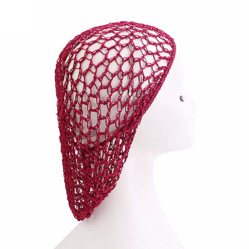 Womens Mesh Hair Net Crochet Cap Solid Hairnet Snood Sleeping Turban Hat Vintage