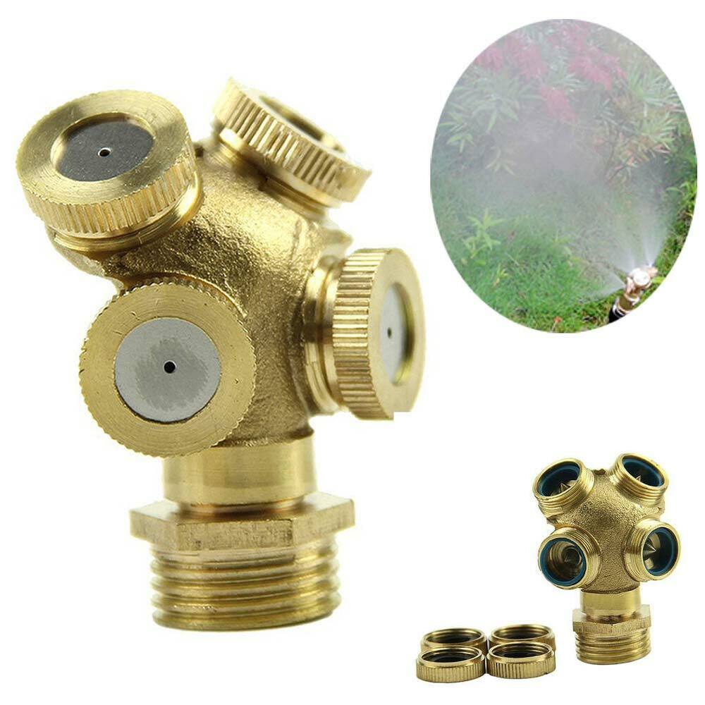 1/2" Brass Hose Connector Spray Misting Nozzle Garden Water Sprinkler Irrigation