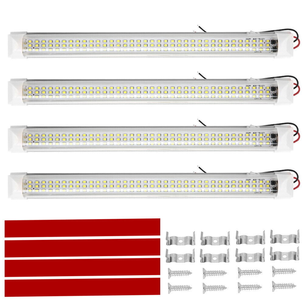 4x 108 LED Strip Lights Bar Car 12V Caravan Boat Fishing Camping Interior Lamp