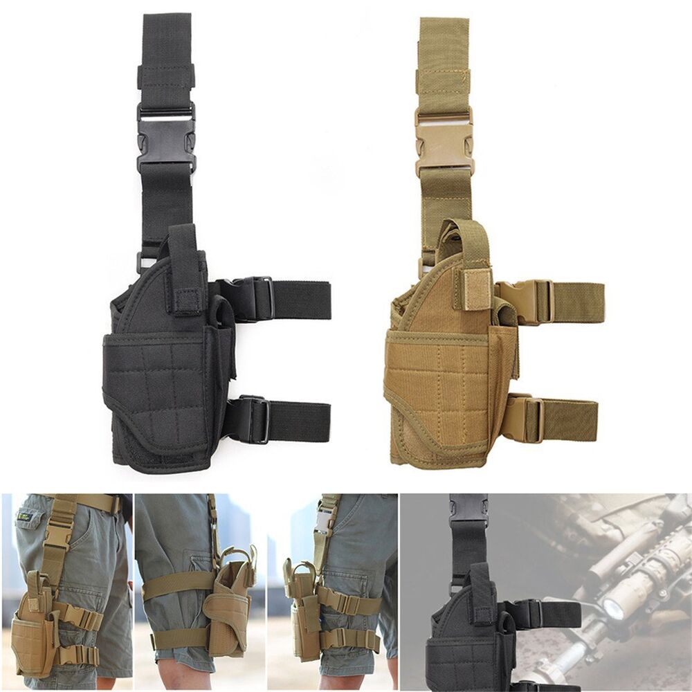 Military Sports Hunt Pistol Pouch Leg Tactical Thigh Holster Puttee Gun