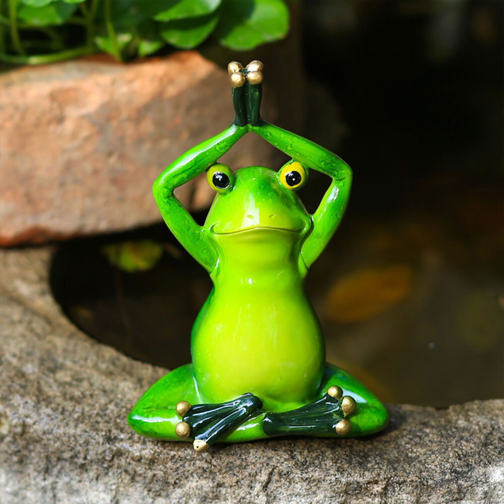 Yoga Frog Figurine Frogs Statue Funny Garden Home Décor Animal Ornament