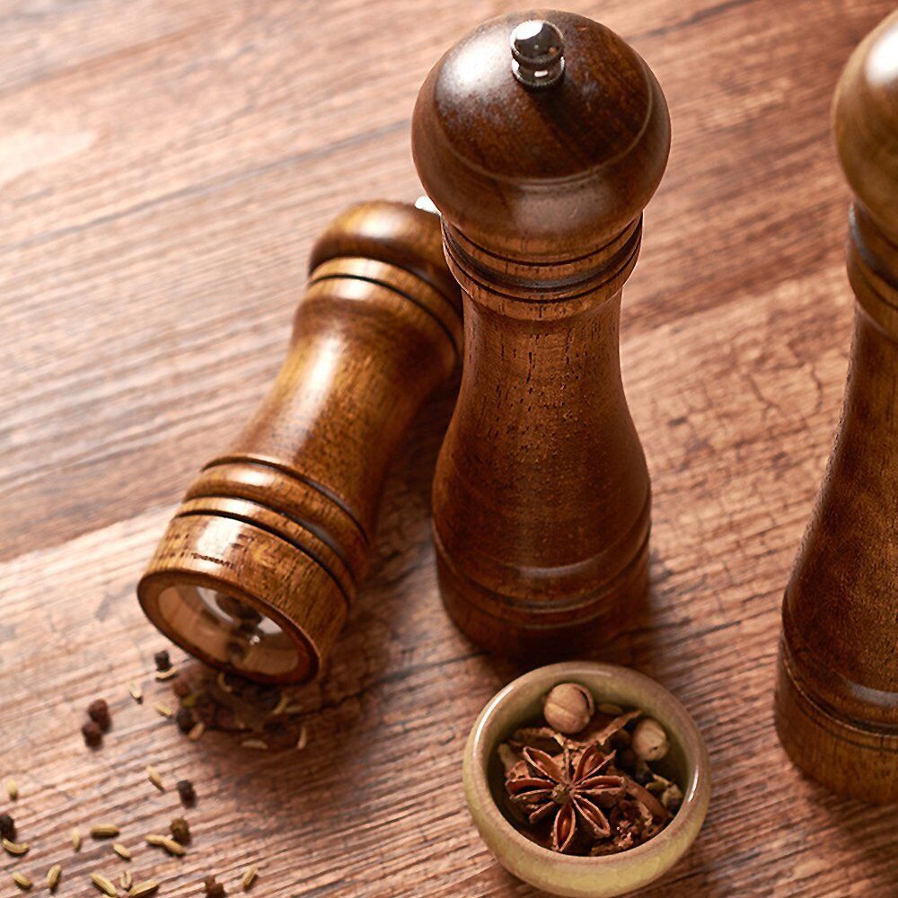 Manual Pepper Grinder Wooden Salt And Pepper Mill Multi-Purpose Kitchen Tool