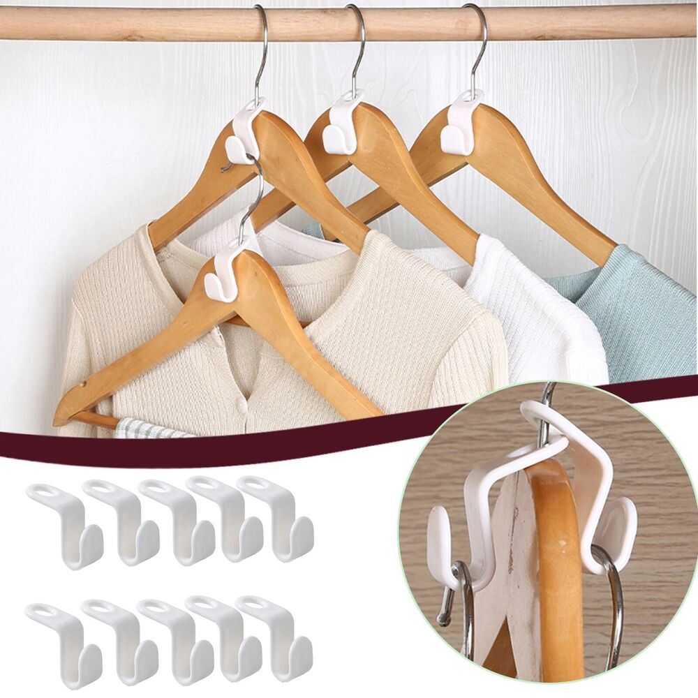 50pcs Space Saving Clothes Hanger Connector Hooks Cascading Clothing Organizer