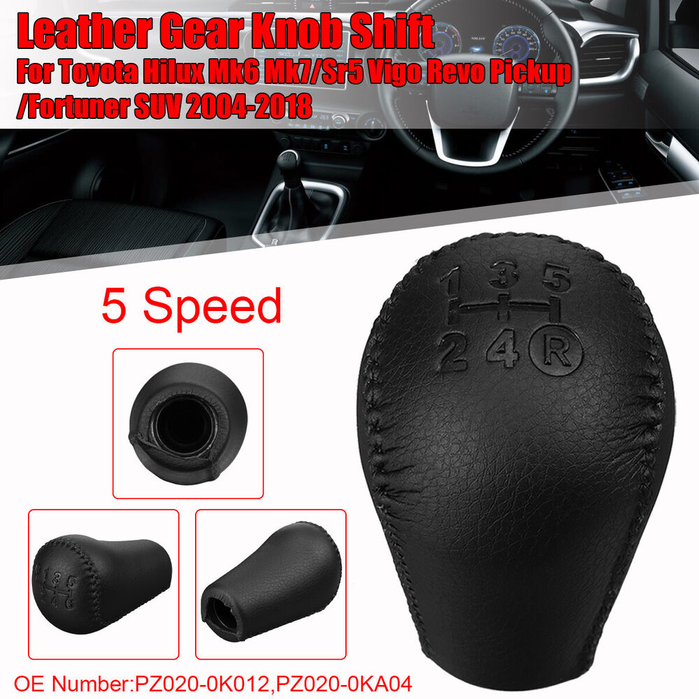 5 Speed Gear Shift Knob for Toyota Hilux MK6 MK7 2004-2014 4x4 Faux Leather