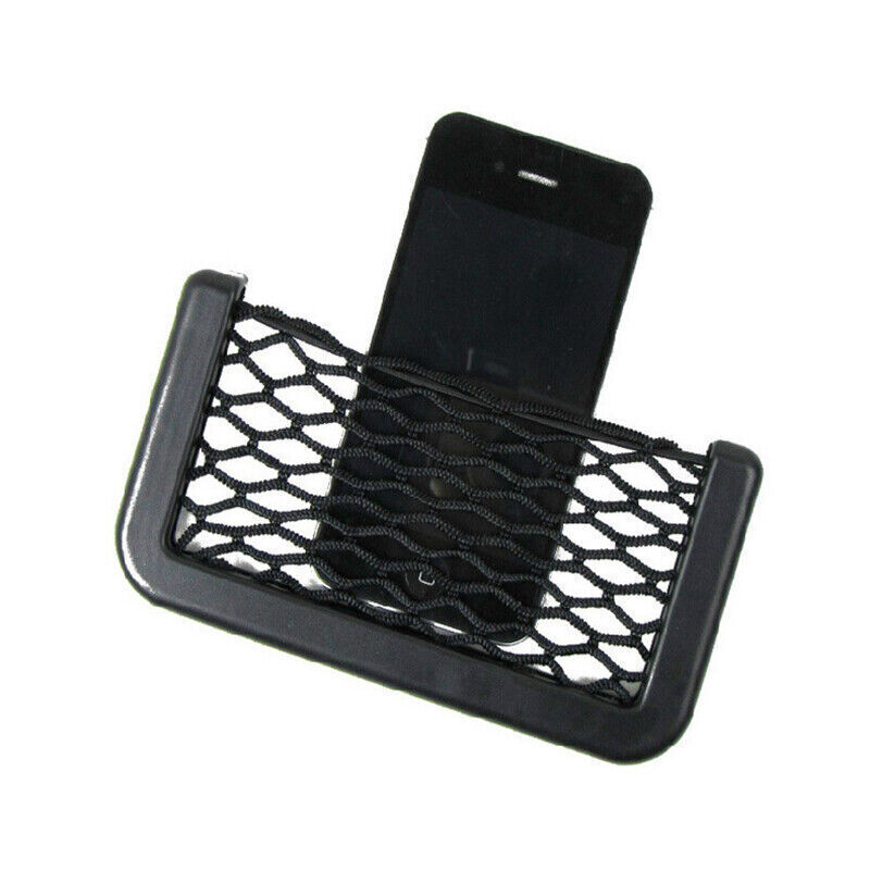 2x Medium Car Mesh Storage Holder Adhesive Net Pocket Phone Bag Card Black Truck