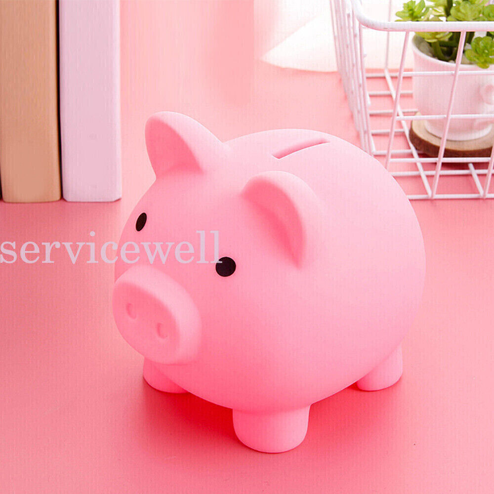 Toy Kids Gift Coin Money Save Openable Box Pig Cash Tin Piggy Bank Plastic Cute