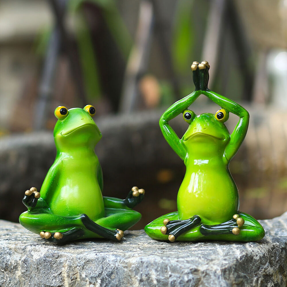 Yoga Frog Figurine Frogs Statue Funny Garden Home Décor Animal Ornament