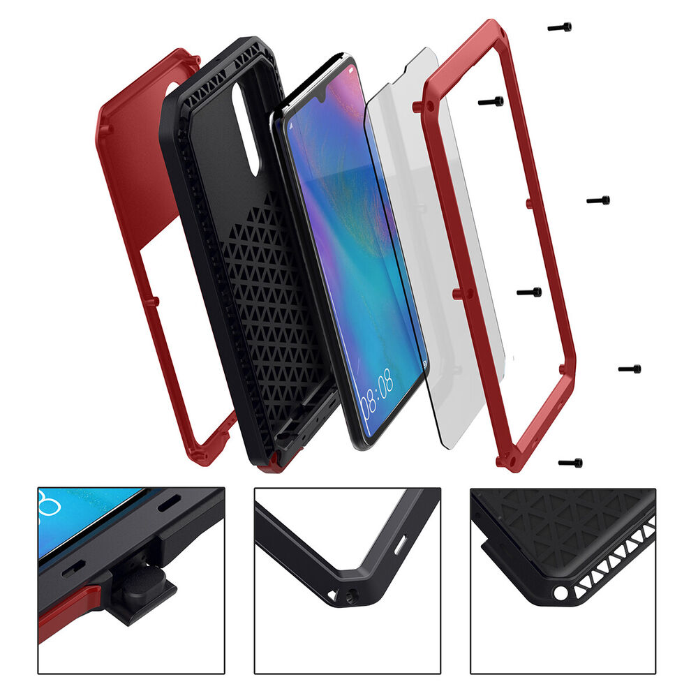 For Huawei P30 Case Rugged Aluminium Shockproof Heavy Duty Metal Hard Cover