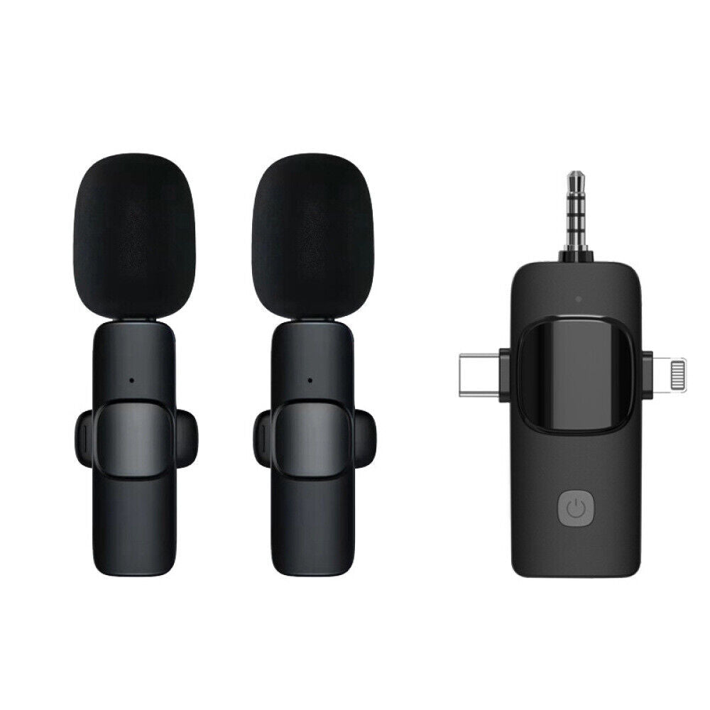 3 in 1 Dual Wireless Lapel Microphone Micro Telephone For Android Iphone Camera