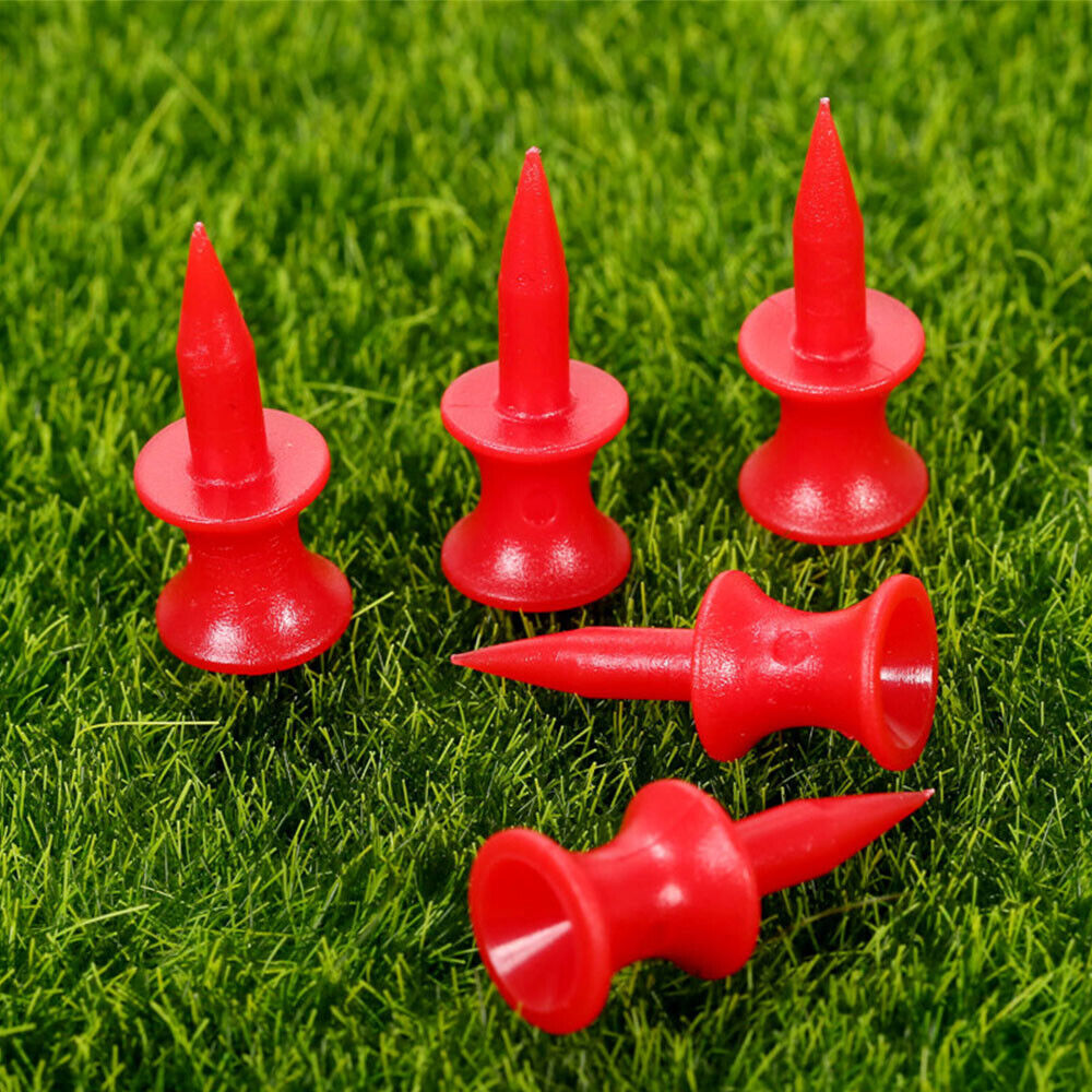 100Pcs Red Plastic Step Castle Golf Tees (30Mm Small) Golf Training Aids Tees