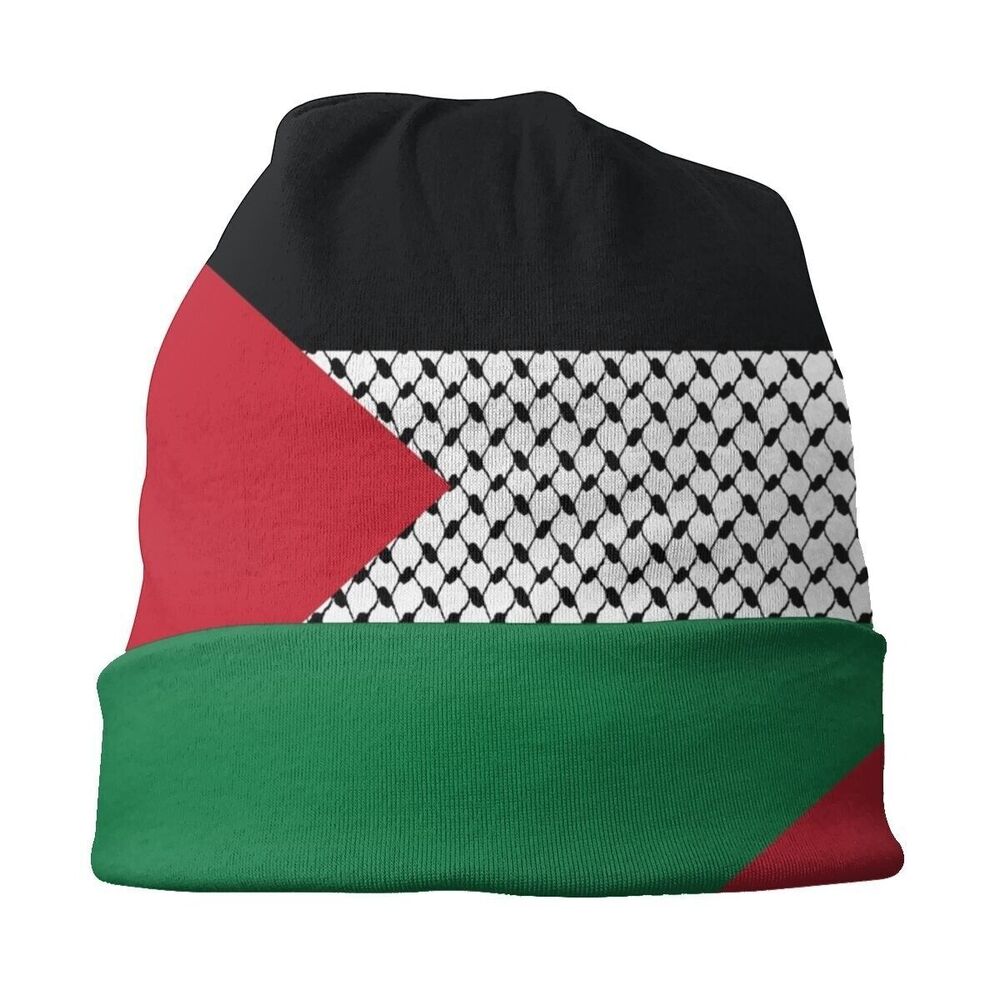 Unisex Bonnet Hats Palestine Flag Beanie Caps Palestinian Hatta Keffiyeh Pattern