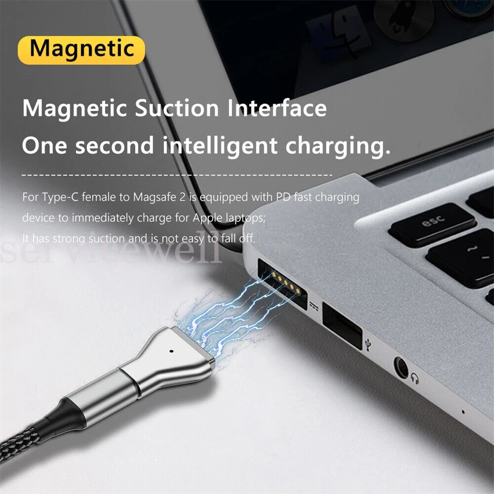 USB C Adapter Type-C PD Power Fast Charging Converter For Magsafe2 Magnetic