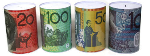 10 20 50 100 Dollar Note Money Tin Australian Box Jar OZ variety Piggy Bank Coin