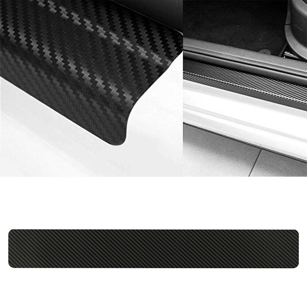 4PCS Carbon Fiber Car Sill Protectors Door Sticker Side Scuff Plate Accessories