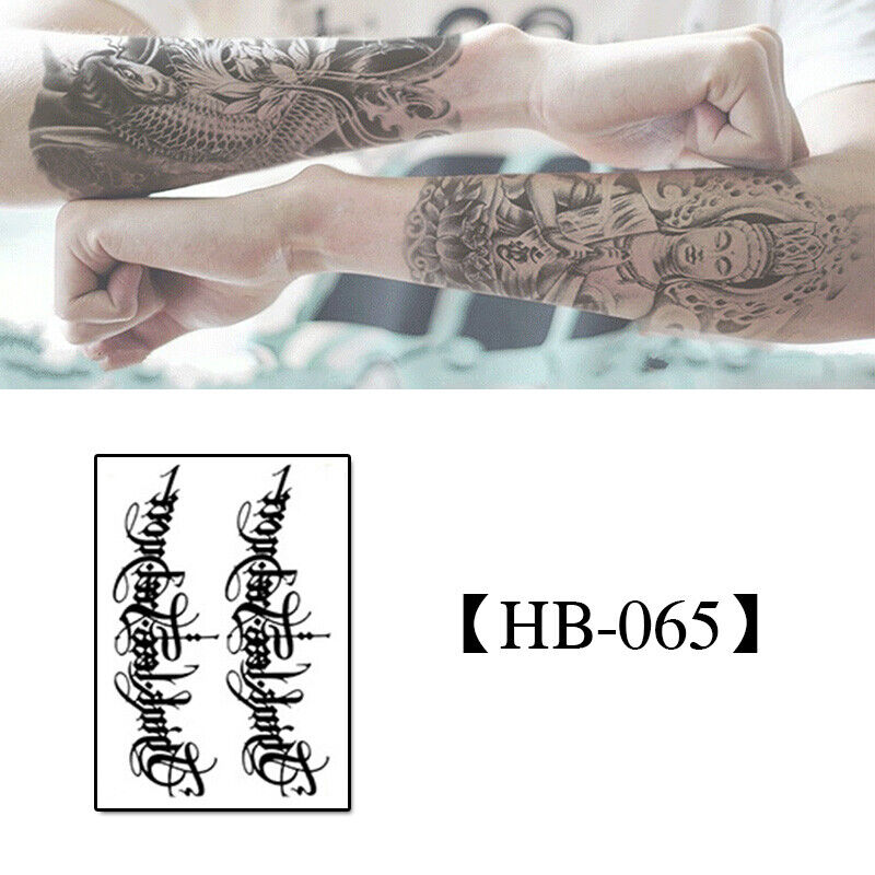 2Pcs Temporary Tattoo Sticker Waterproof Large Fake Tattoos Removable Body Art B