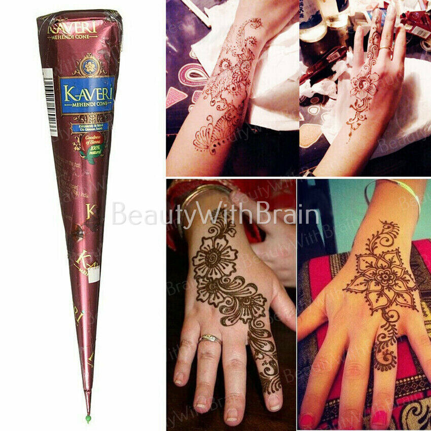 Natural Herbal Heena Mehndi Cones Temporary Tattoo Kit Body Henna Mehandi