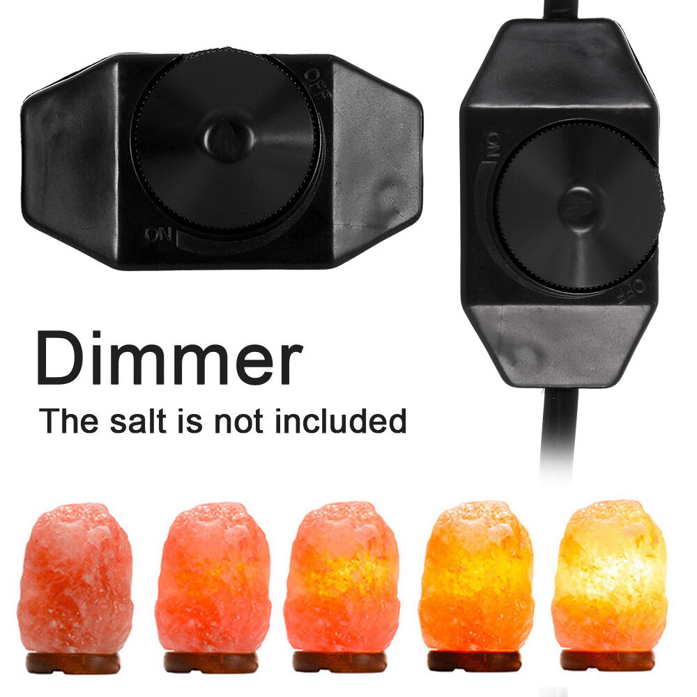 Salt Lamp Power Cord 1.8m Cable Black Wire Dimmer Button Control Bulb Switch