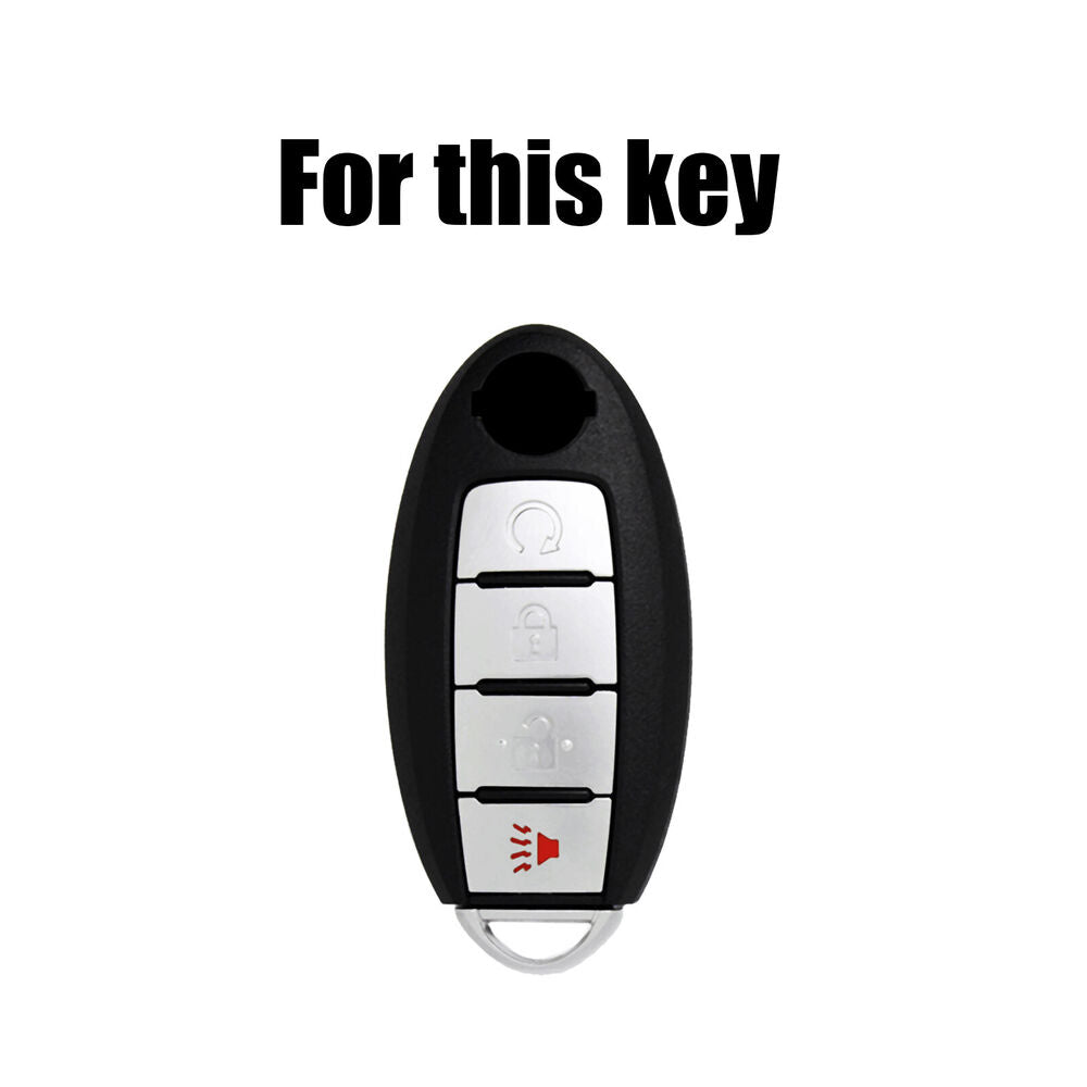 For Nissan Rogue Altima Sentra Genuine Leather Key Remote Case Cover 4 Buttons