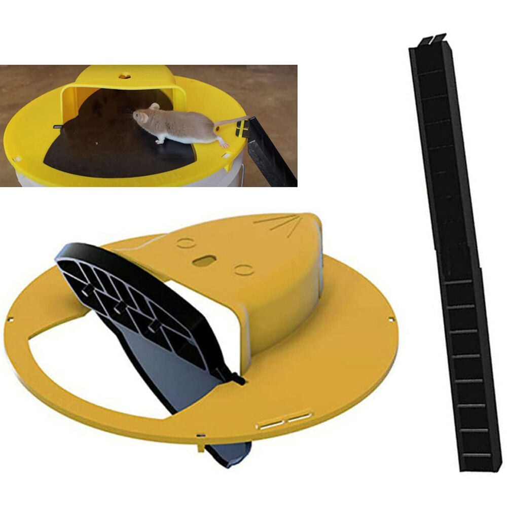 3pcs Mouse Trap - Flip N Slide Bucket Lid Mouse Rat Trap W/Ladder Mouse trap Catcher