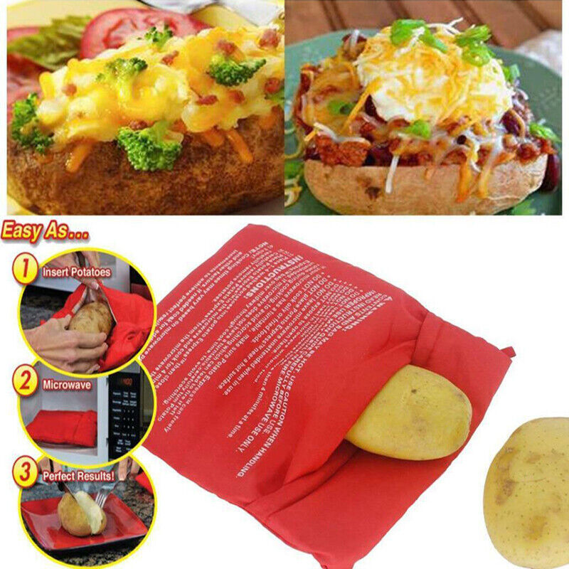 2x Microwave Baked Potato Corn Cooking Bag Reusable Washable Corn Cooker Express