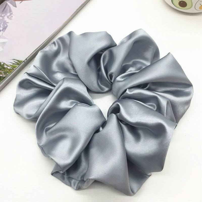 Oversized Elastic Silk Hair Band Ring Rope Tie Womens Simple Satin Scrunchies