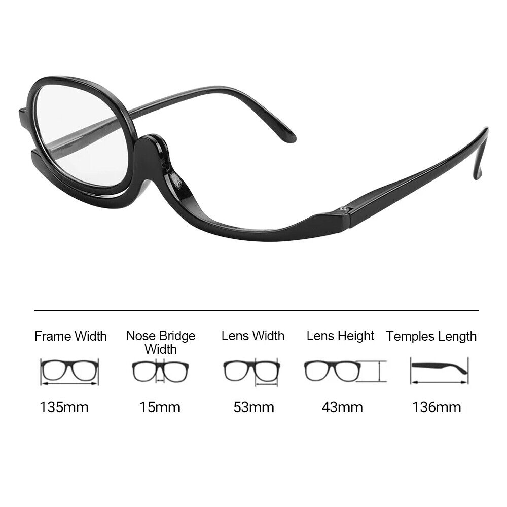 Women Eyeglasses Make-up Magnifying Glasses Foldable Reading Flip Down Glasses