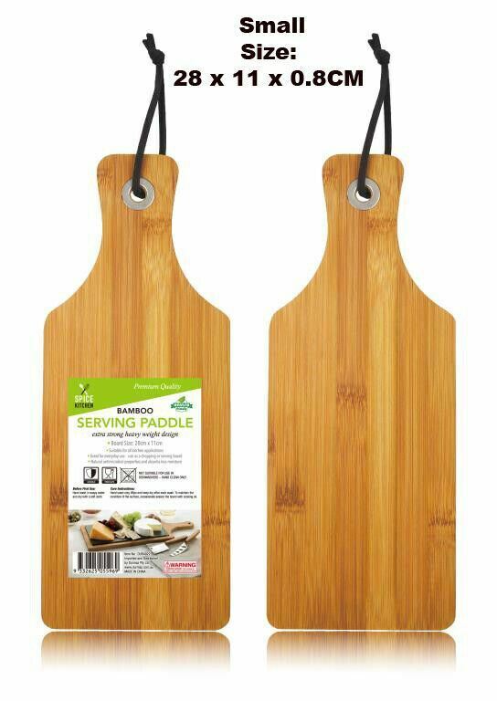 Bamboo Serving Paddle Cutting Board Tray Platter Food Cheese Chopping