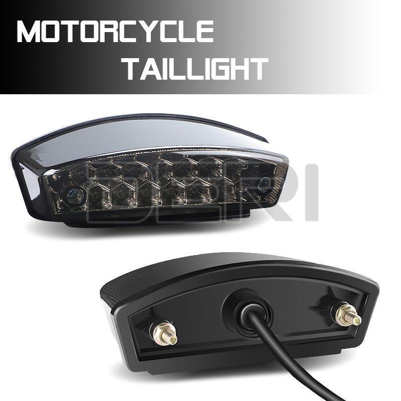 Universal Motorcycle Tail Brake Light Number License Rear Stop Running Lamp 12V