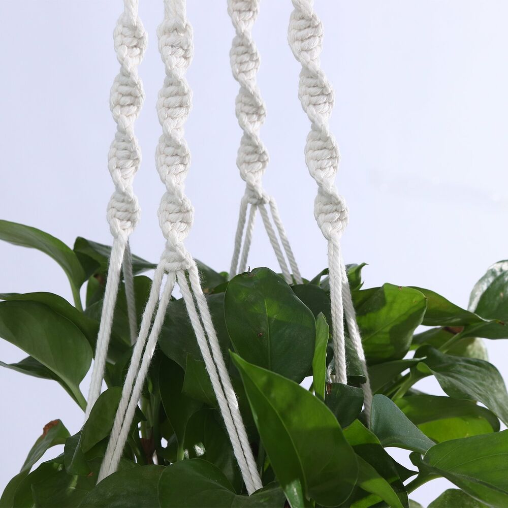 5x Pot Holder Macrame Plant Hanger Hanging Planter Basket Hemp Rope Braided New