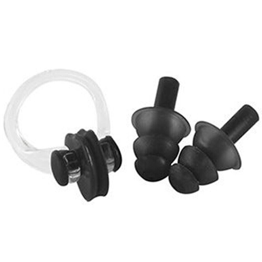 6PC Pairs Silicone Ear Plugs Swimming Waterproof Earplugs Nose Clip With Case