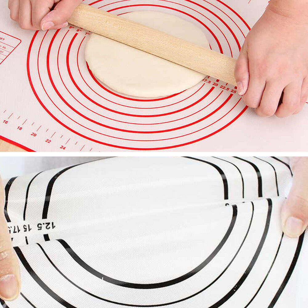 2x Reusable X Large Non-Stick Silicone Baking Mat Sheet Rolling Pastry Dough 60x40