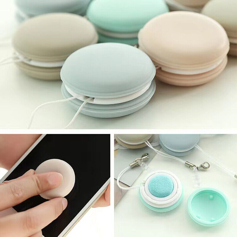 Macaron Shaped Mobile Phone Screen Lens Glasses Wipe Cleaning Candy Color #T