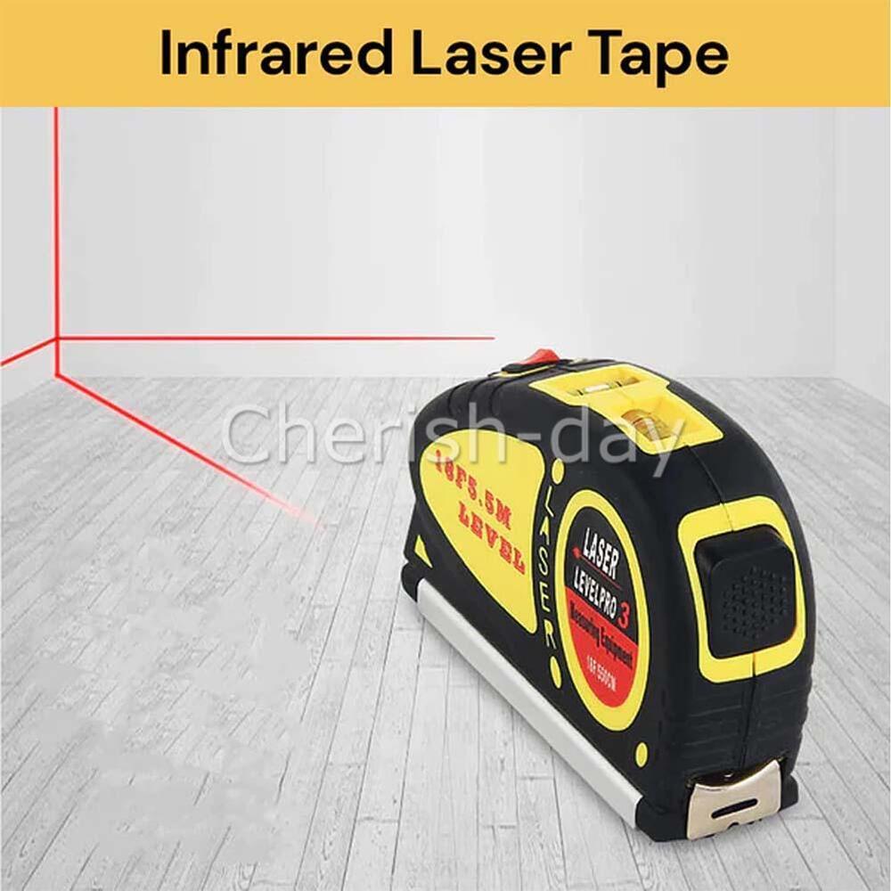 3 in 1 Measure Tape Laser Distance Meter Measuring Tool Range Finder X2