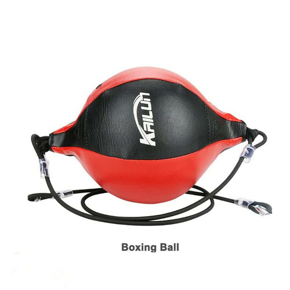 Speed Ball Boxing Floor to Ceiling PU Double End Punching Training Bag Black Red