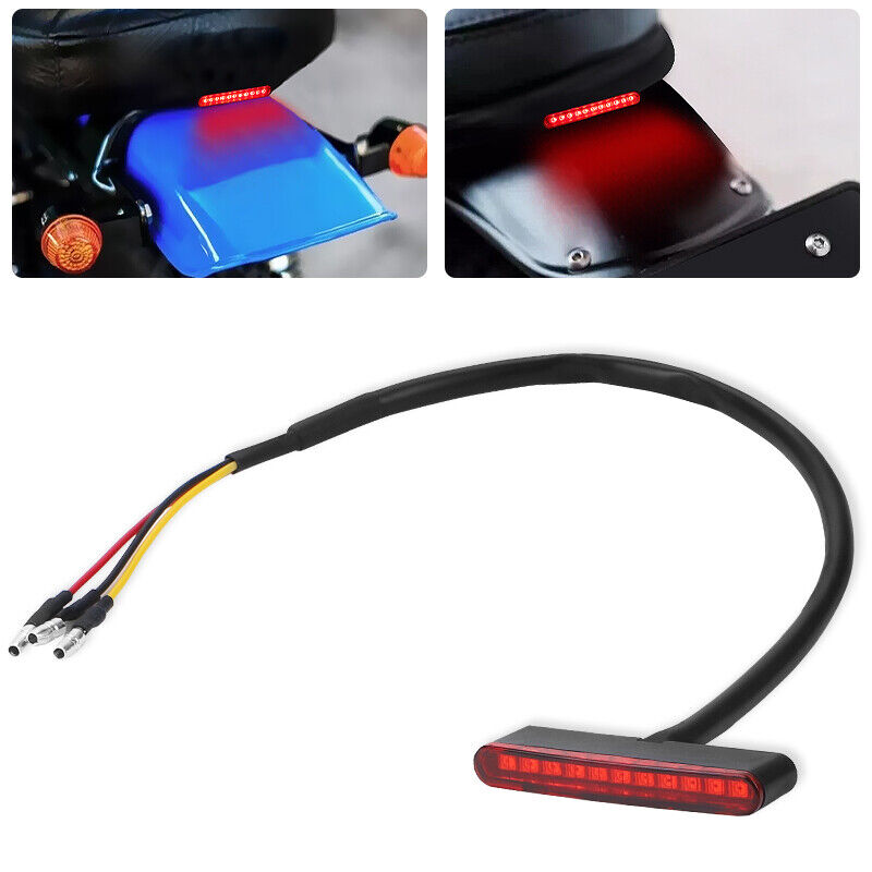 2x Universal Mini 11 LED Motorcycle Tail Light Rear Stop Running Brake Lamp 12V