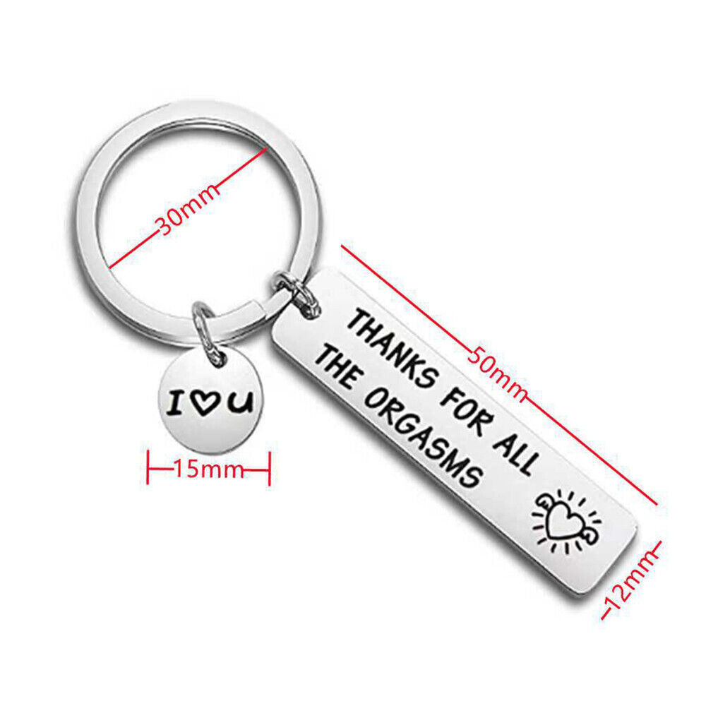 2xTHANKS FOR ALL THE ORGASMS FUNNY FRIENDS COUPLE GIFT KEY RING KEYCHAIN KEYRING