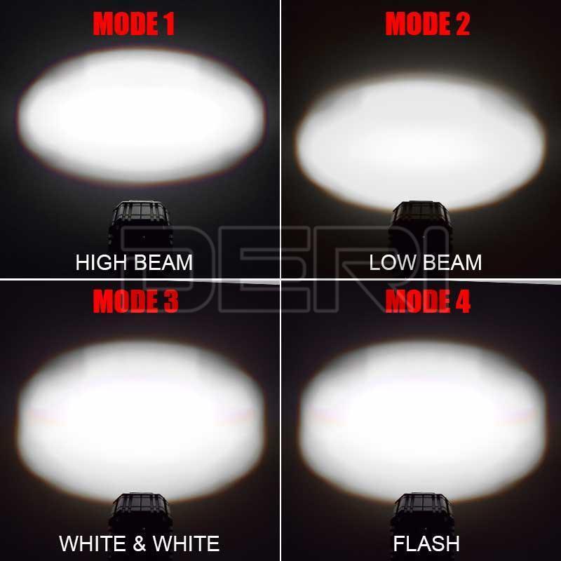 2x Universal Motorcycle Mirror Mount LED Spot Lights Electric scooter Headlight