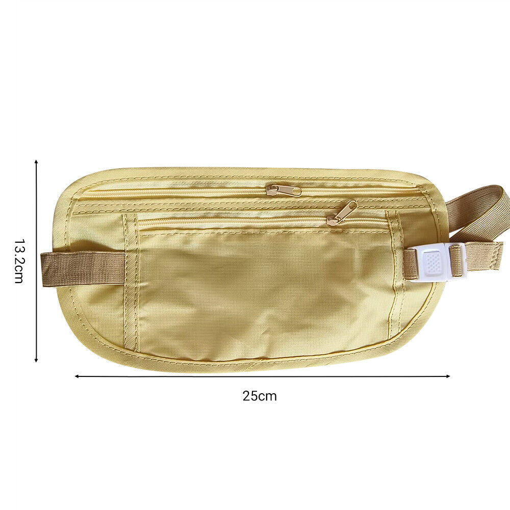 Travel Passport Waist Money Security Bag Pouch Belt Secure Ticket & Card Wallet