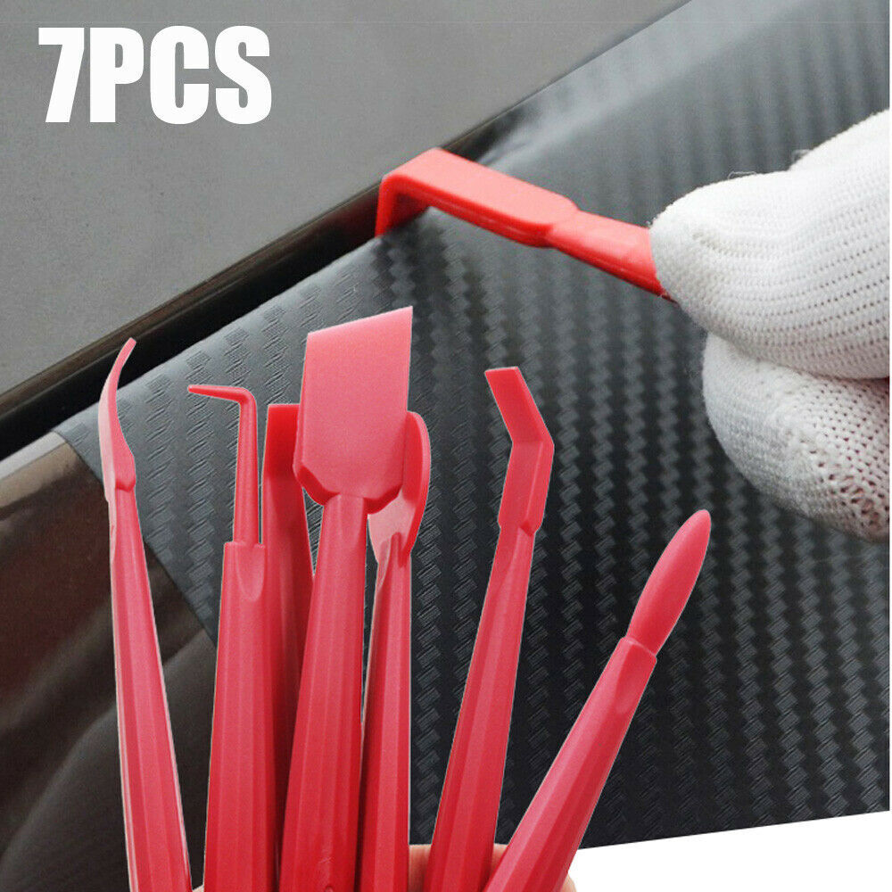 3D Carbon Fiber Decal Film Squeegee Felt Tools Kits Red Car Interior Accessories