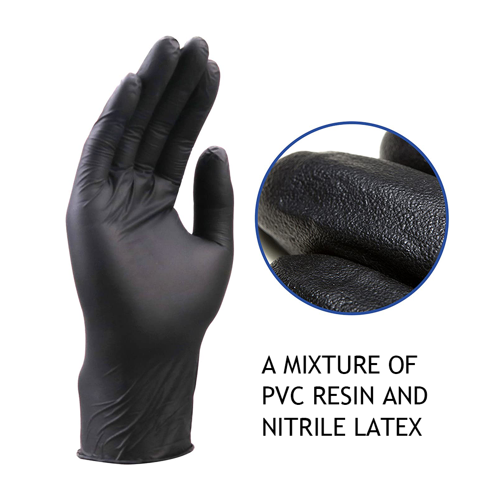 500x Disposable Nitrile Gloves Rubber Blend Powder Free Industrial Mechanic