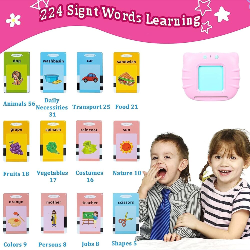 Talking Flash Cards For Toddlers Preschool Words Learning Cards Toy For Kids