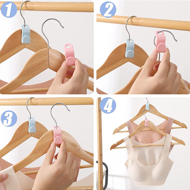 50pcs Space Saving Clothes Hanger Connector Hooks Cascading Clothing Organizer