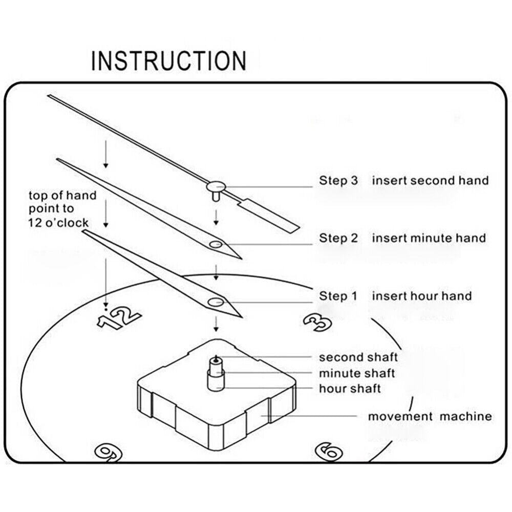 Silent DIY Quartz Movement Wall Clock Motor Mechanism Long Spindle Repair Kit