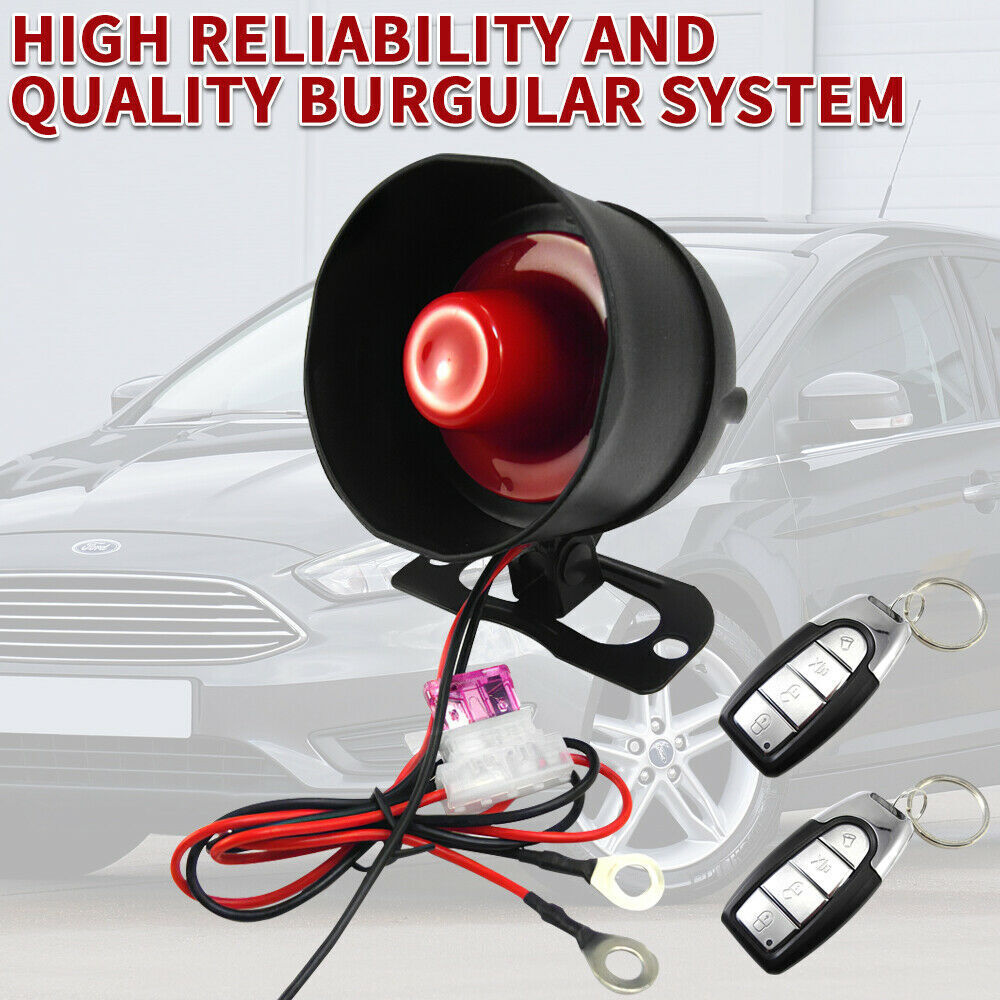 Universal Car Vehicle Alarm Security System Keyless Entry 2 Remote Control Siren