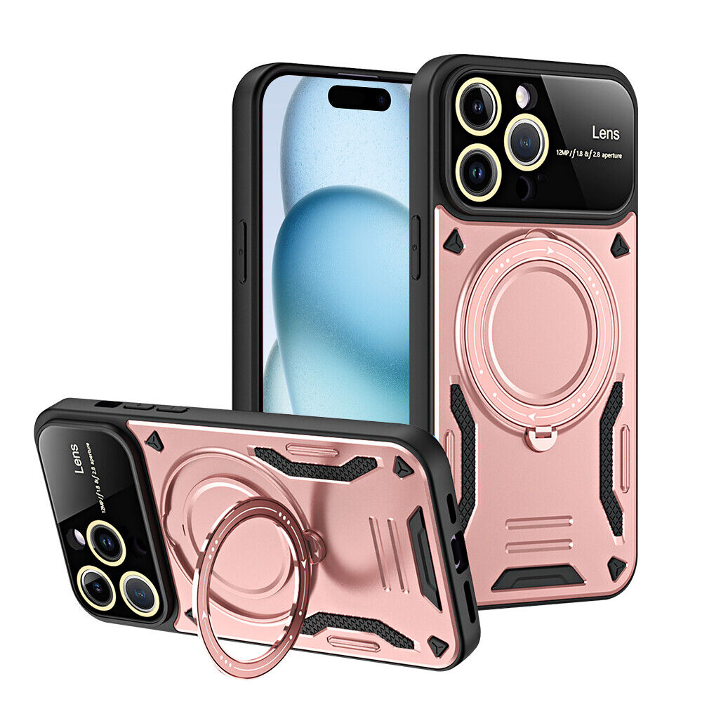 For iPhone 15 14 13 12 11 Pro Magnetic Shockproof Armor Stand Magnetic Ring Case