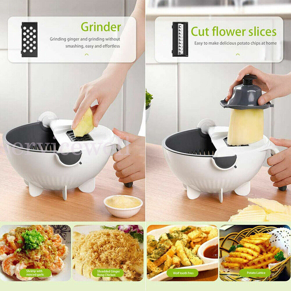 Kitchen Cutter Assist Slicer Vegetable Potato Onion Carrot Grater Chopper 9 IN 1