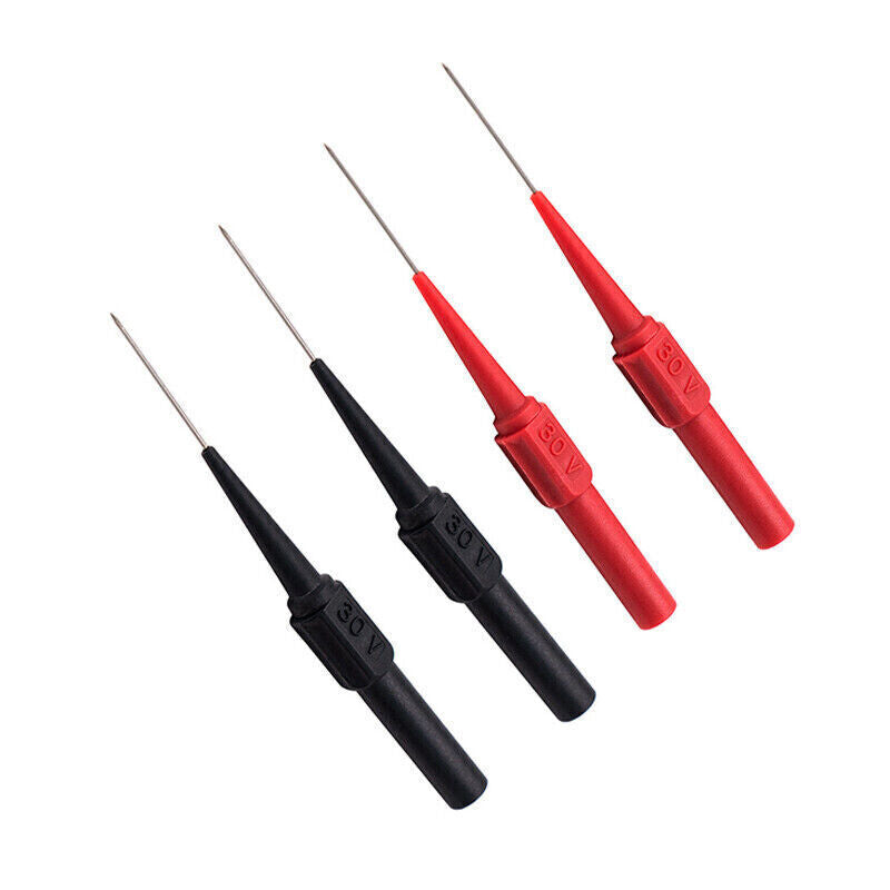 4x Multimeter Testing Lead Fluke Extention Back Probes Sharp Needles Micro Pins