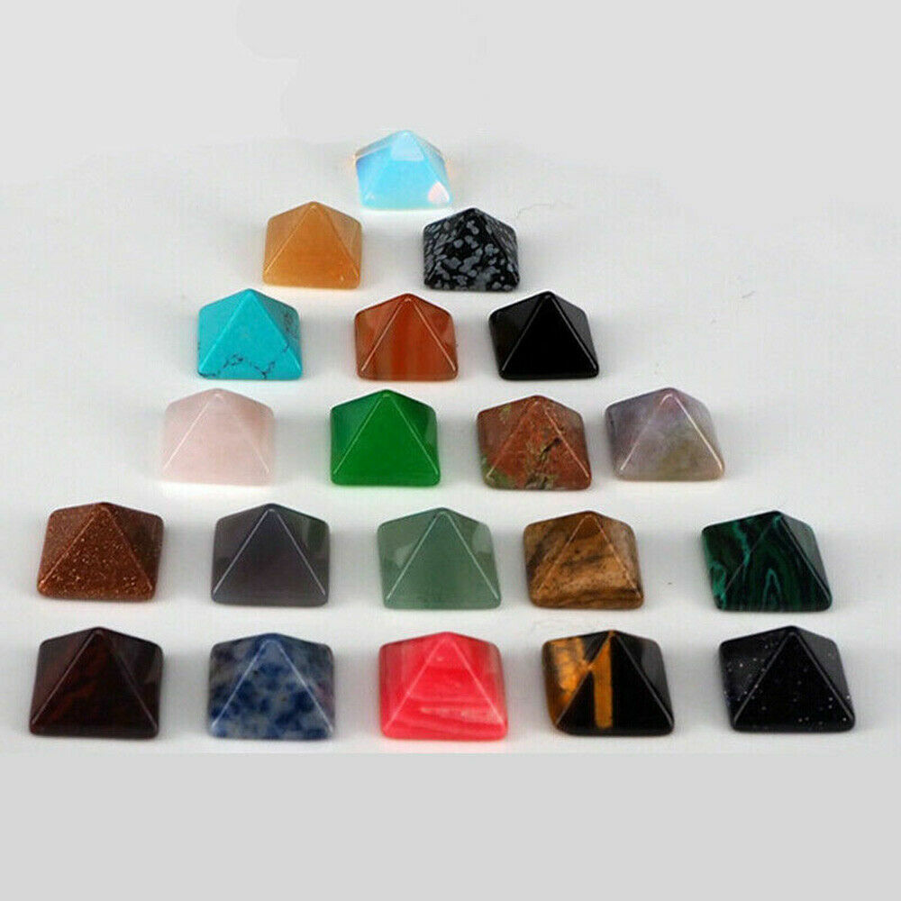 Set of 7pcs Chakra Pyramid Stone Set Crystal Healing Natural Spirituality Gems