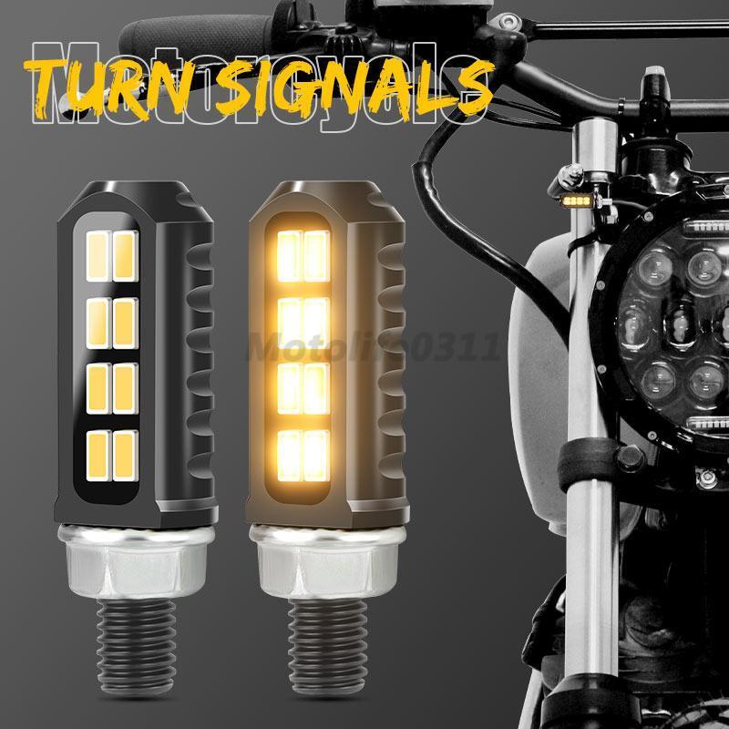 2X Universal Motorcycle LED Indicator Turn Signal Light Dirt Bike Blinkers Lamp