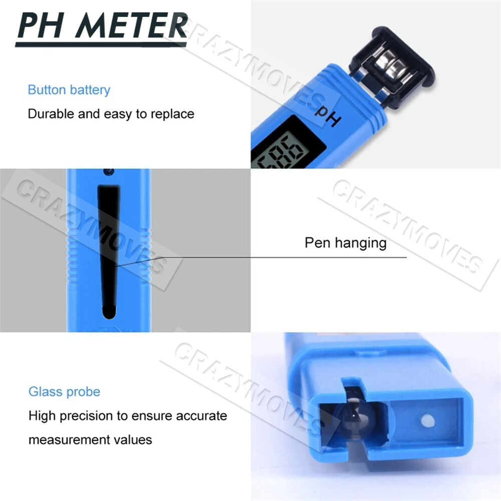 PH TDS Meter Digital Tester Pen Aquarium Pool SPA Water Quality Monitor